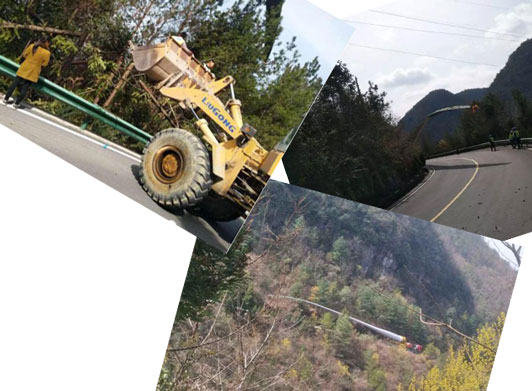 大件運輸受阻，負責人合力清障